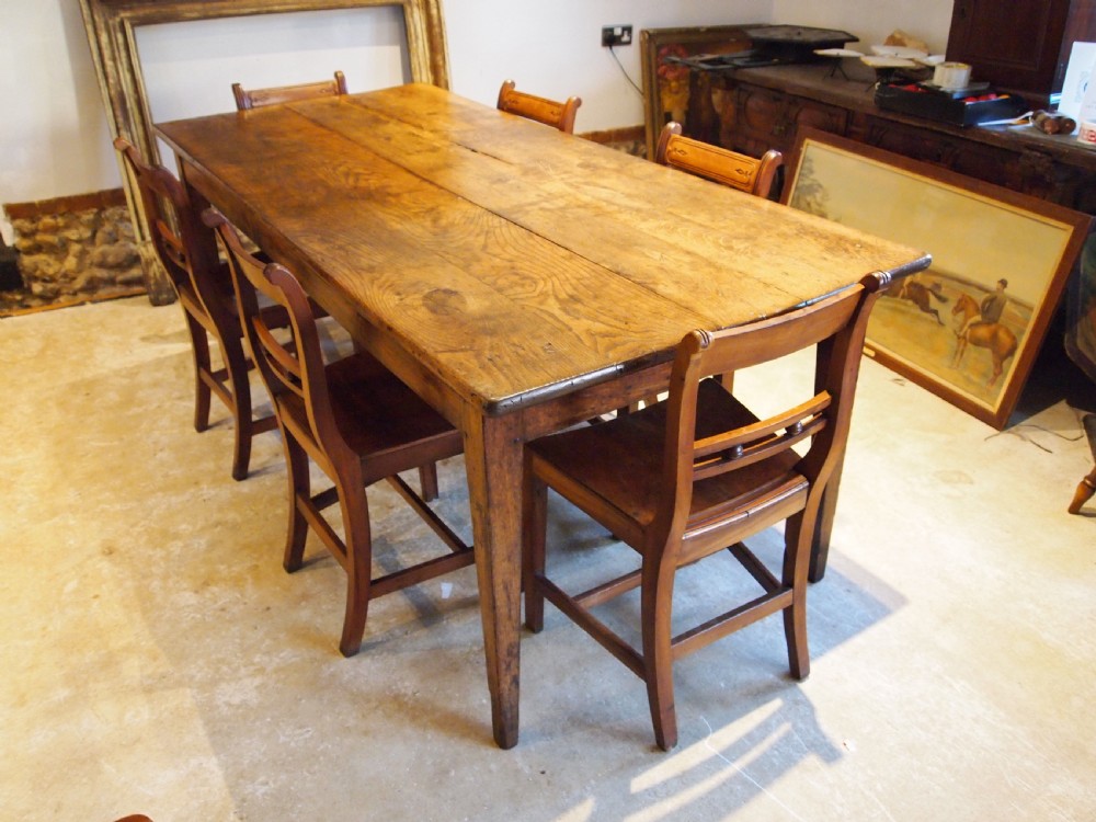 Table stunning French Oak refectory farmhouse dining table c1820 View II