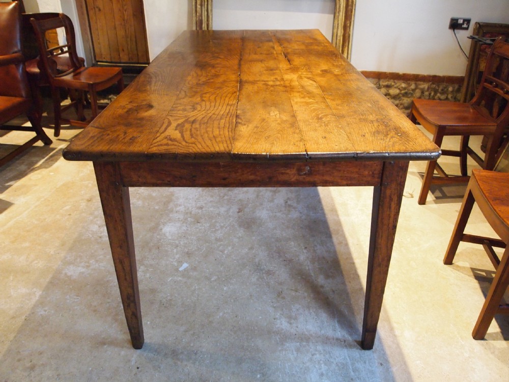 Table stunning French Oak refectory farmhouse dining table c1820 View IV