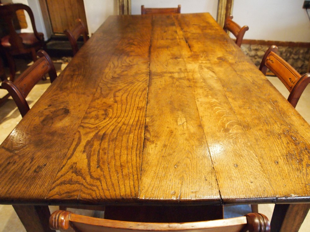 Table stunning French Oak refectory farmhouse dining table c1820 View V