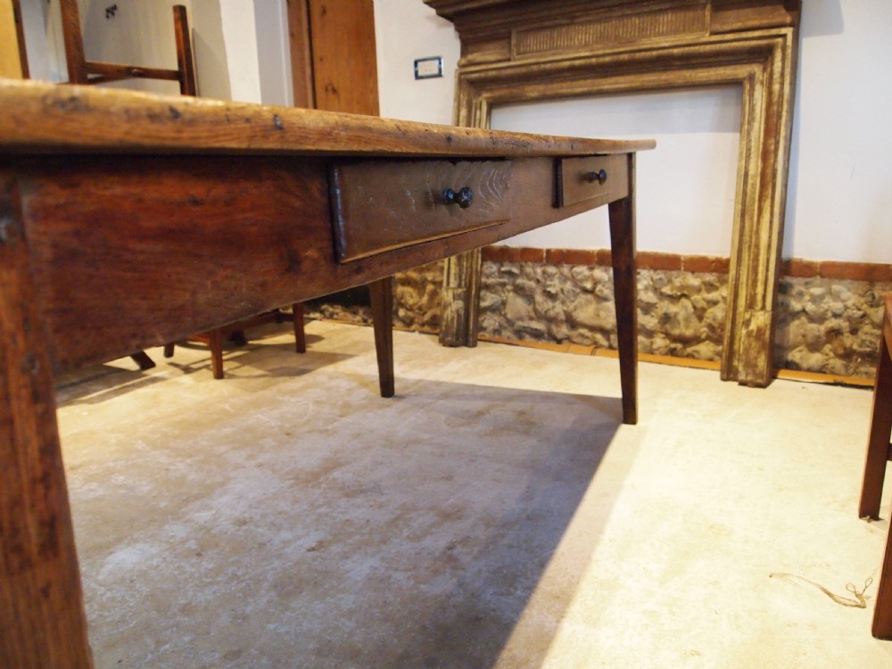 Table stunning French Oak refectory farmhouse dining table c1820 View IX