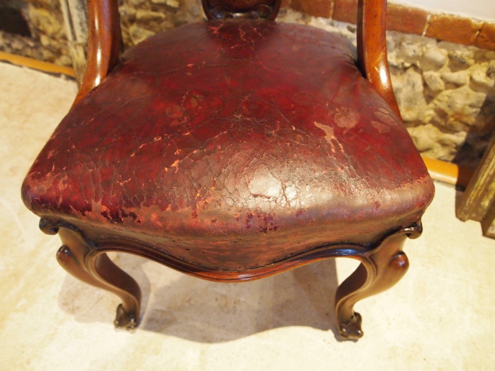 Chair desk Wonderful Mahogany Ox blood leather Gentleman's club c1840 View IV