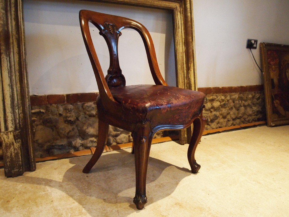 Chair desk Wonderful Mahogany Ox blood leather Gentleman's club c1840 View V