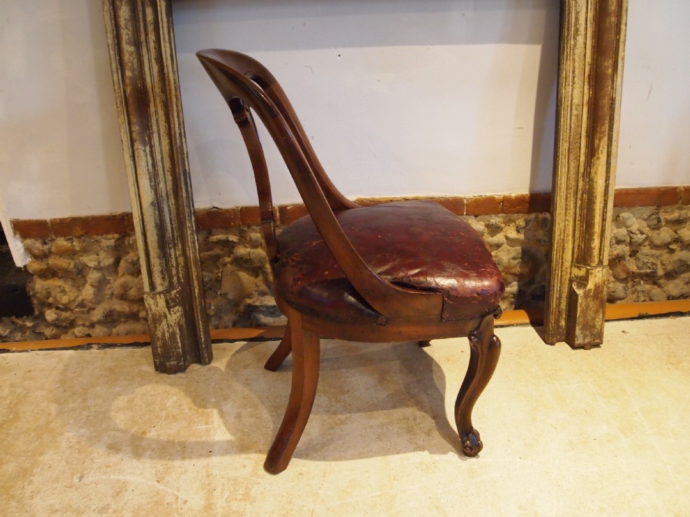 Chair desk Wonderful Mahogany Ox blood leather Gentleman's club c1840 View X