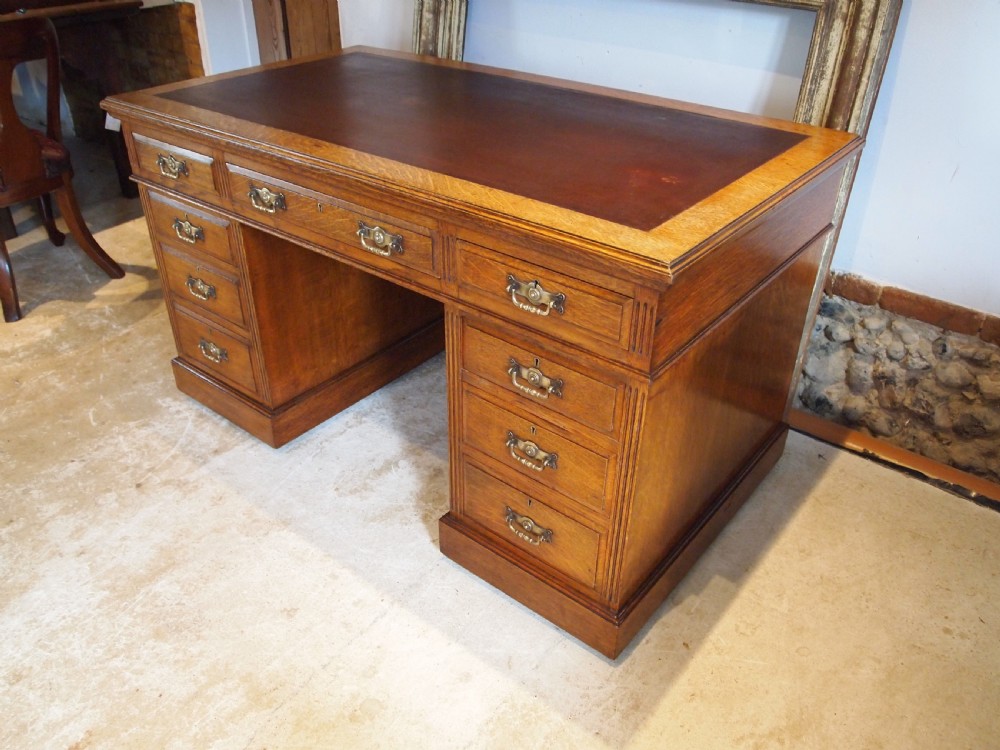 Desk stunning Arts and Crafts Victorian Oak Hobbs and Co c1880 View VI