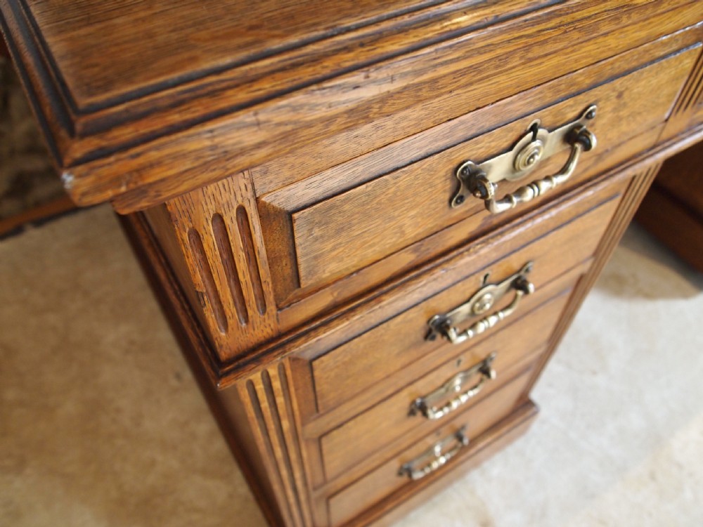 Desk stunning Arts and Crafts Victorian Oak Hobbs and Co c1880 View X