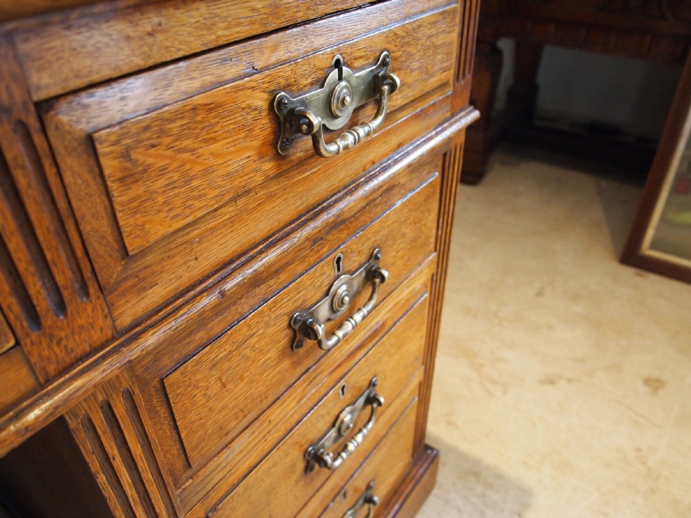 Desk stunning Arts and Crafts Victorian Oak Hobbs and Co c1880 View XI
