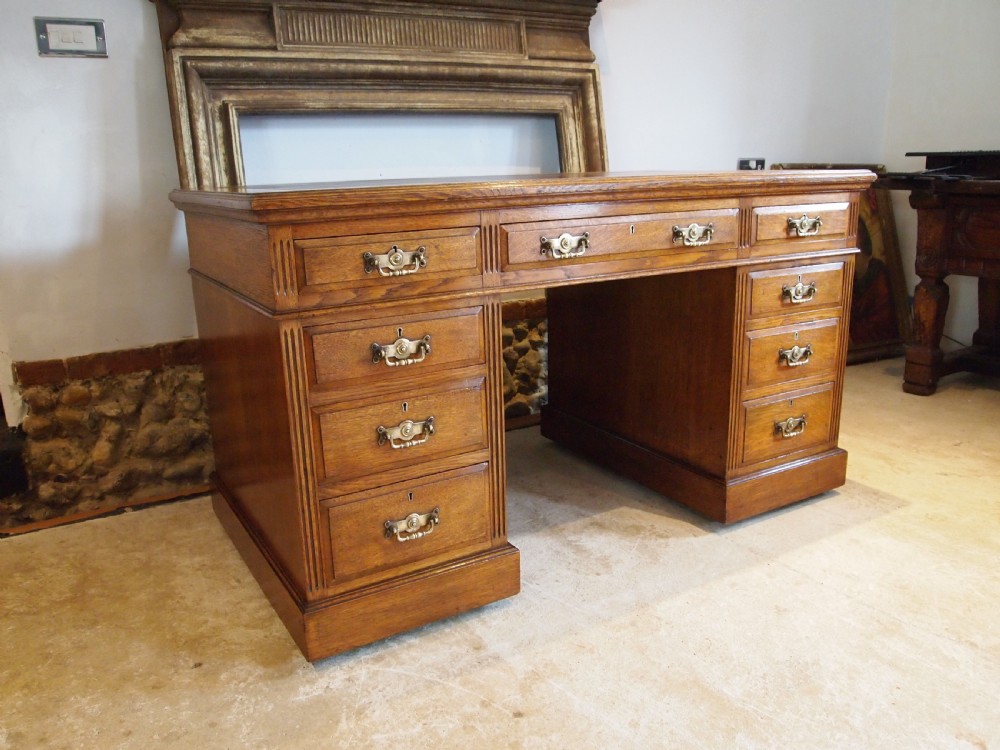 Desk stunning Arts and Crafts Victorian Oak Hobbs and Co c1880 View XII