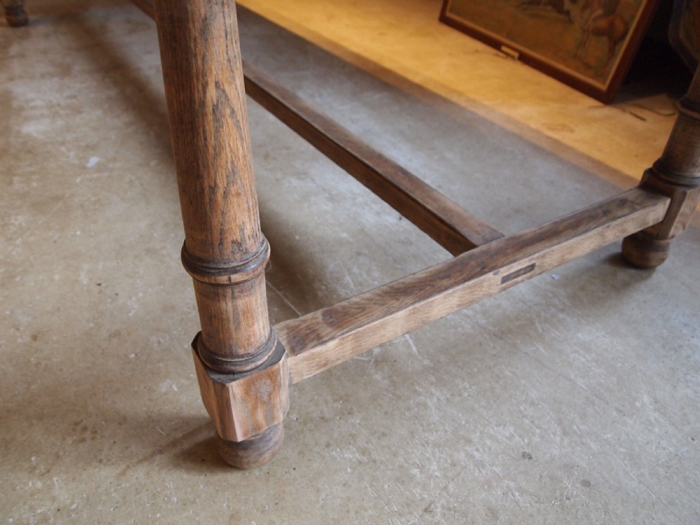 Table wonderful Edwardian Oak refectory Abbots Bromley School c1910 View V