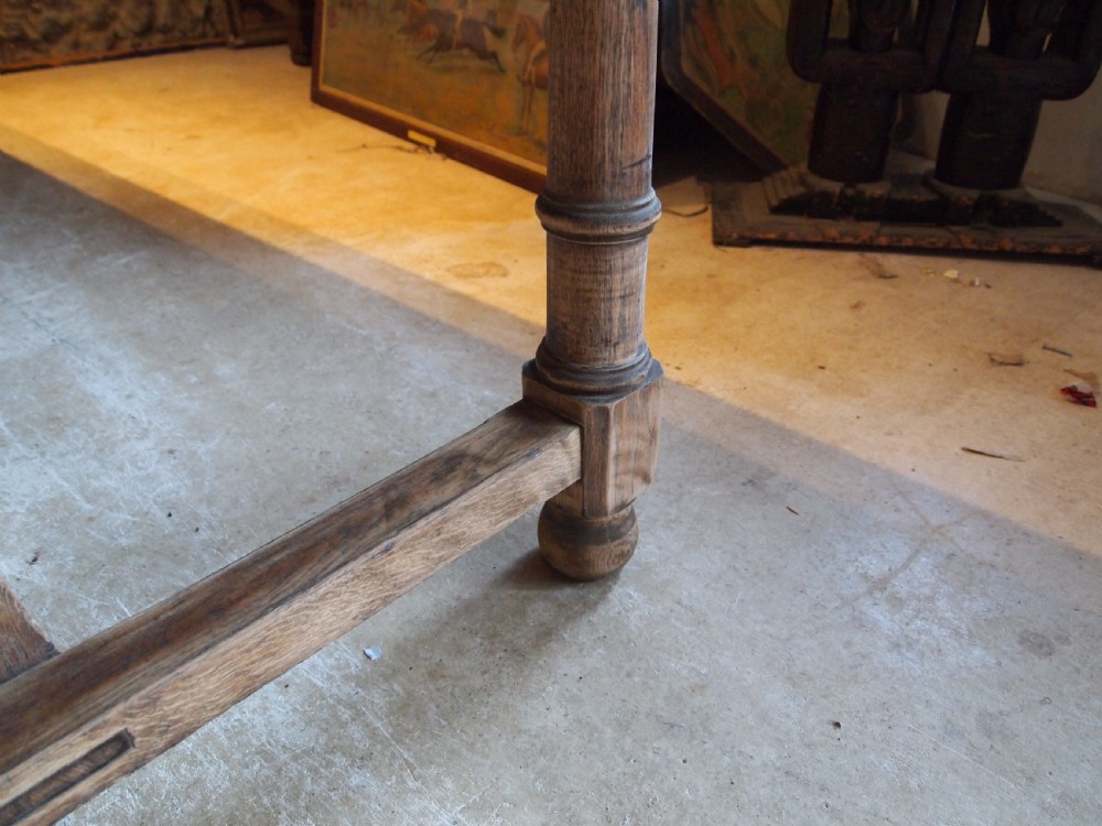 Table wonderful Edwardian Oak refectory Abbots Bromley School c1910 View VI