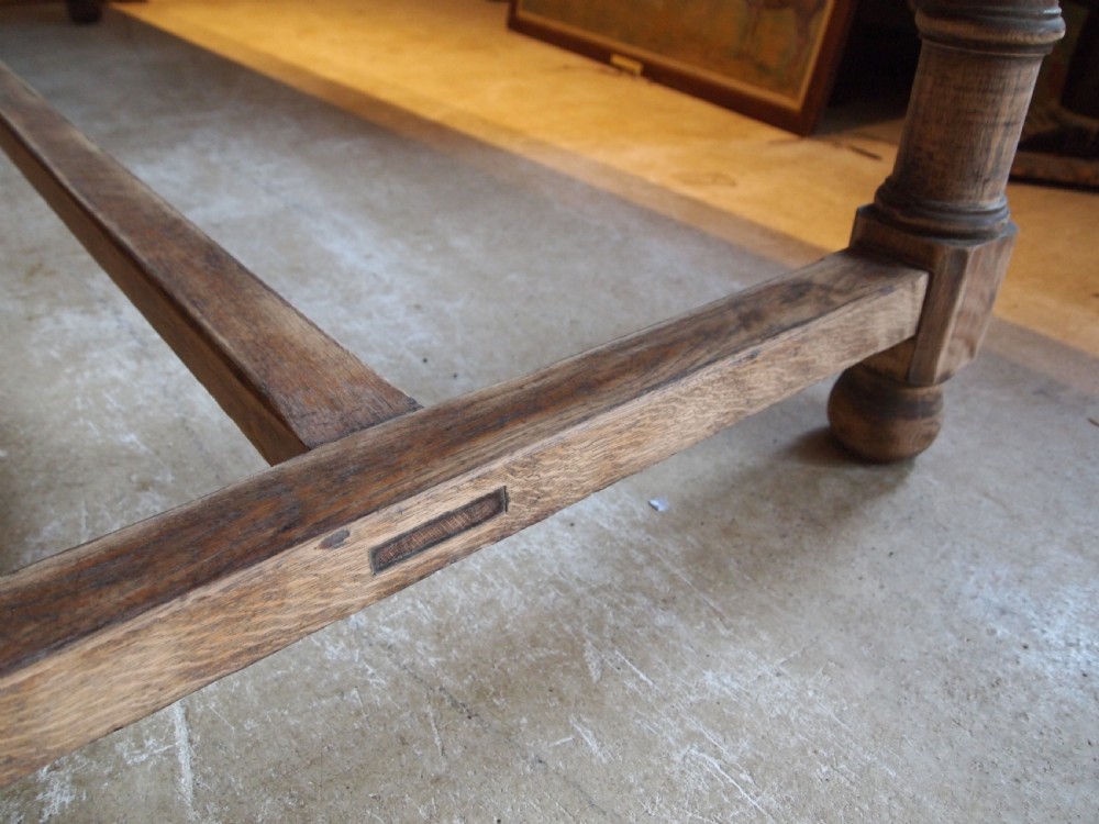 Table wonderful Edwardian Oak refectory Abbots Bromley School c1910 View VIII