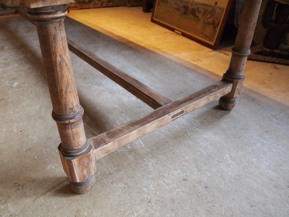 Table wonderful Edwardian Oak refectory Abbots Bromley School c1910 View XII