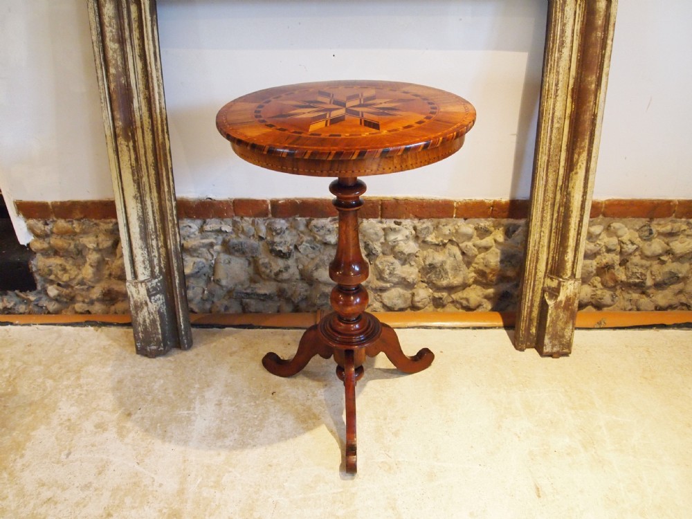 Table breath taking French hall wine lamp inlaid Marquetry table c1840 View VII