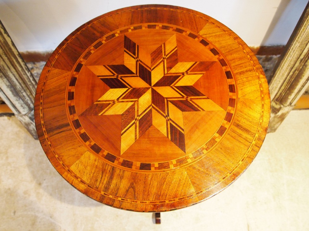 Table breath taking French hall wine lamp inlaid Marquetry table c1840 View X