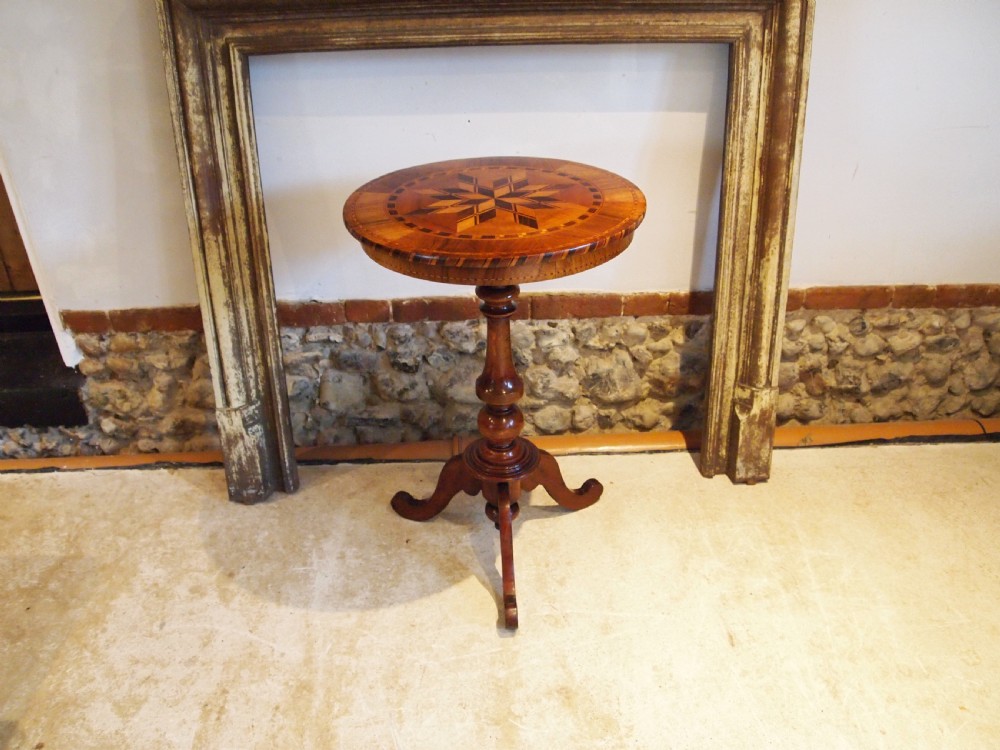 Table breath taking French hall wine lamp inlaid Marquetry table c1840 View XI