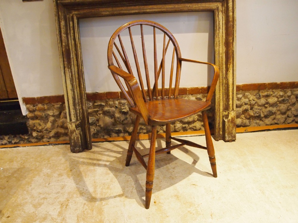 Chair rare Yealmpton Windsor Ash and Elm armchair c1840 View III