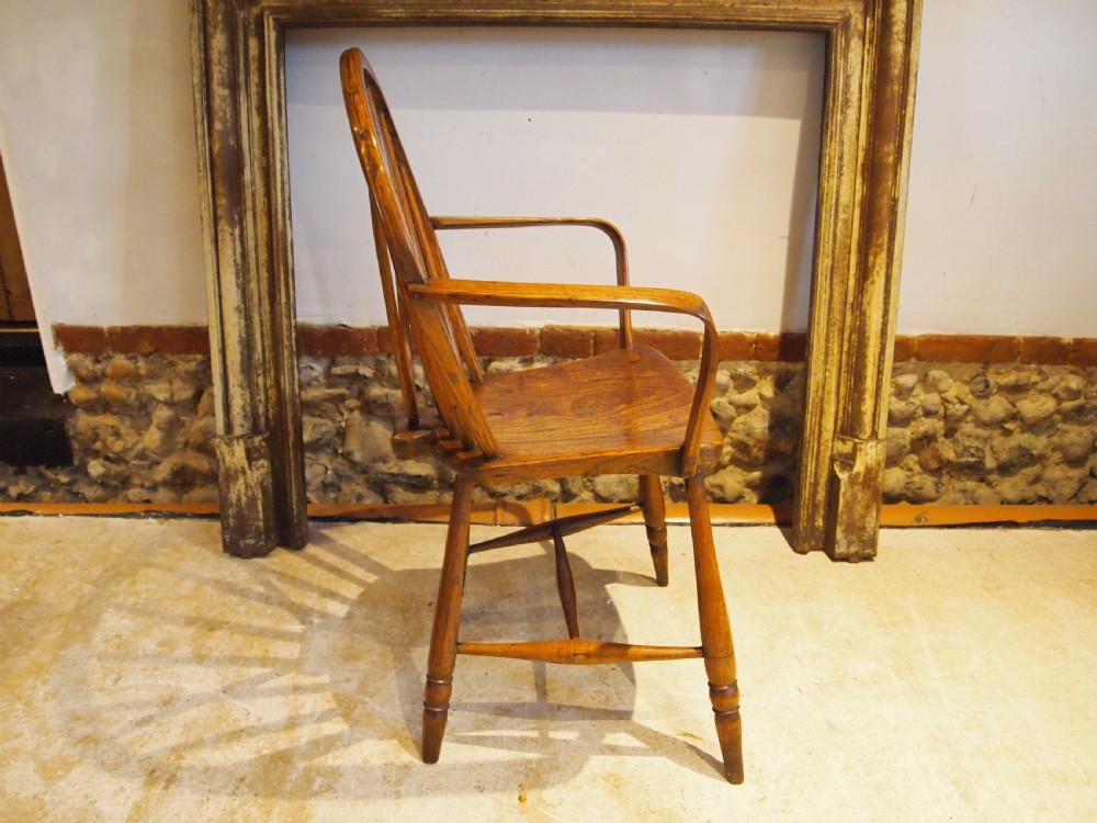 Chair rare Yealmpton Windsor Ash and Elm armchair c1840 View VII
