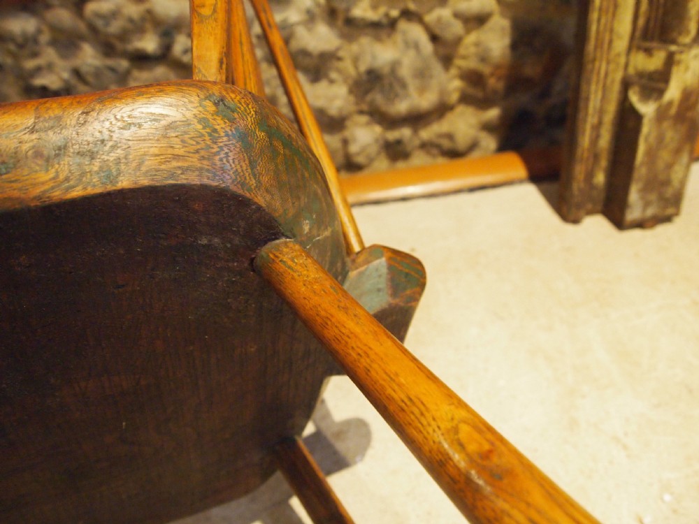 Chair rare Yealmpton Windsor Ash and Elm armchair c1840 View VIII