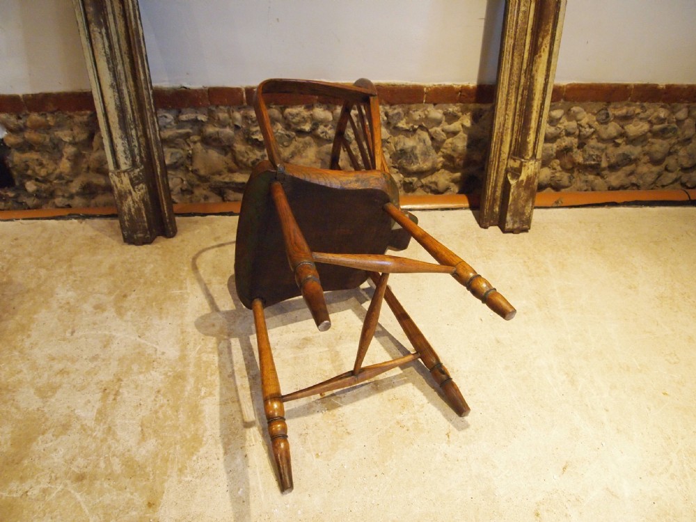 Chair rare Yealmpton Windsor Ash and Elm armchair c1840 View X