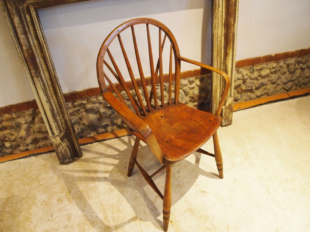 Chair rare Yealmpton Windsor Ash and Elm armchair c1840 View XII