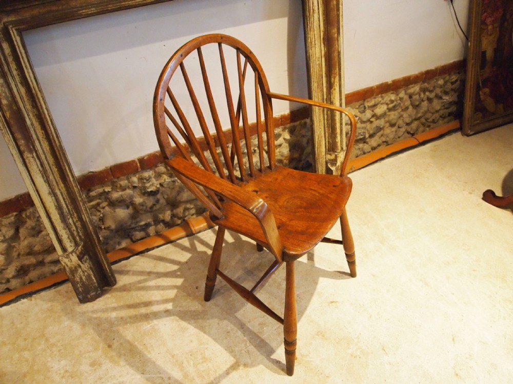 Chair rare Yealmpton Windsor Ash and Elm armchair c1840 View XIII