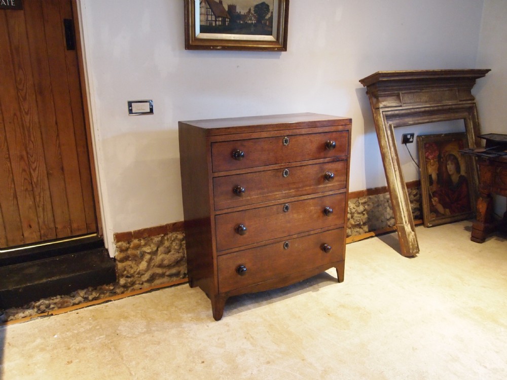 Chest of drawers rare Caddy top Suffolk Oak George III c1800 View III