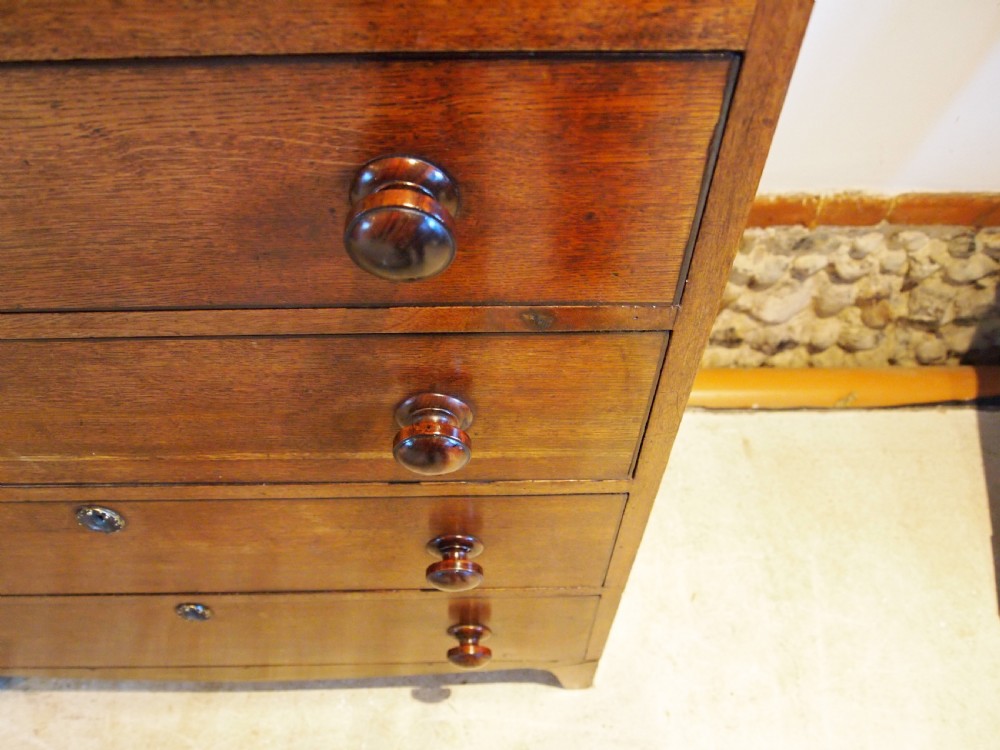 Chest of drawers rare Caddy top Suffolk Oak George III c1800 View V