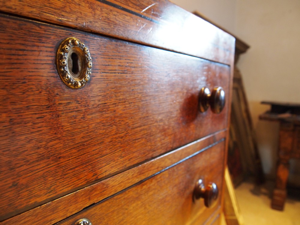 Chest of drawers rare Caddy top Suffolk Oak George III c1800 View VI