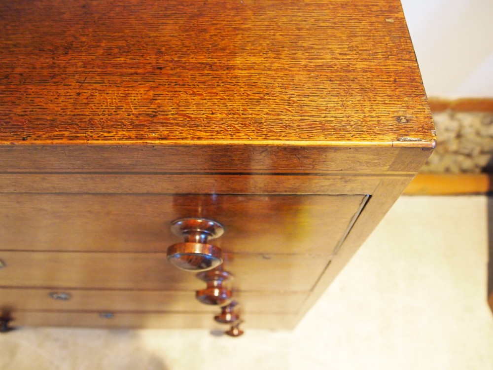 Chest of drawers rare Caddy top Suffolk Oak George III c1800 View VII