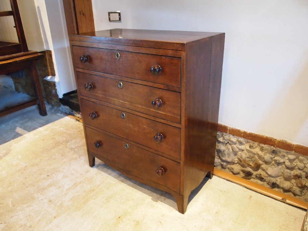 Chest of drawers rare Caddy top Suffolk Oak George III c1800 View VIII