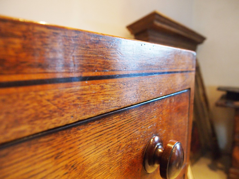 Chest of drawers rare Caddy top Suffolk Oak George III c1800 View XI