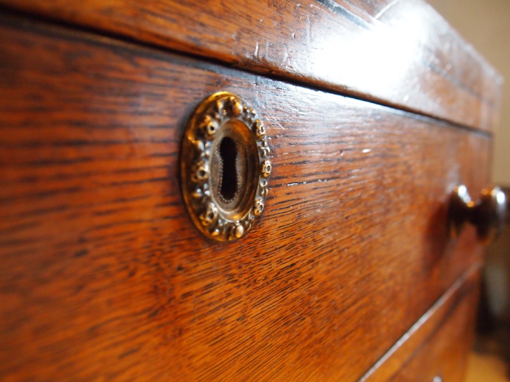 Chest of drawers rare Caddy top Suffolk Oak George III c1800 View XII