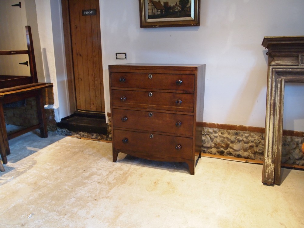 Chest of drawers rare Caddy top Suffolk Oak George III c1800 View XIII