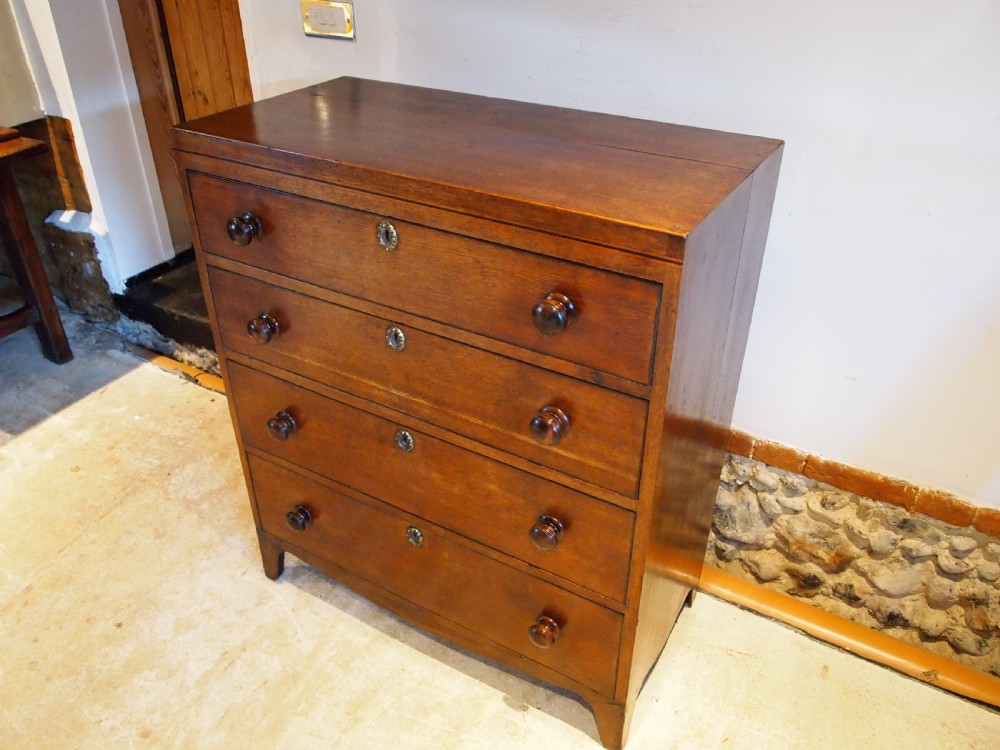 Chest of drawers rare Caddy top Suffolk Oak George III c1800 View XIV