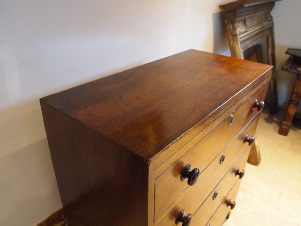 Chest of drawers rare Caddy top Suffolk Oak George III c1800 View XV