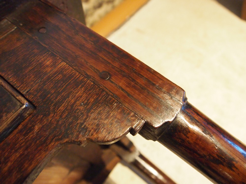 Table lowboy Superb George II Oak side hall console c1740 View V