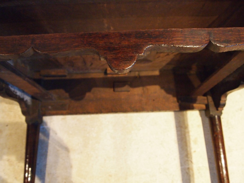 Table lowboy Superb George II Oak side hall console c1740 View IX