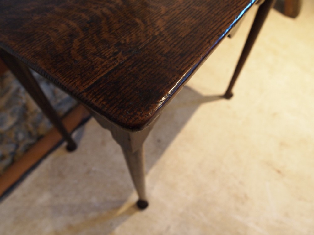 Table lowboy Superb George II Oak side hall console c1740 View XI