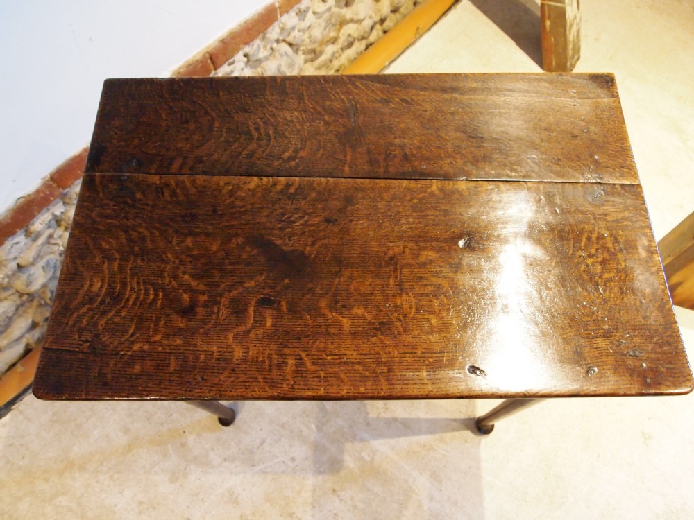 Table lowboy Superb George II Oak side hall console c1740 View XII
