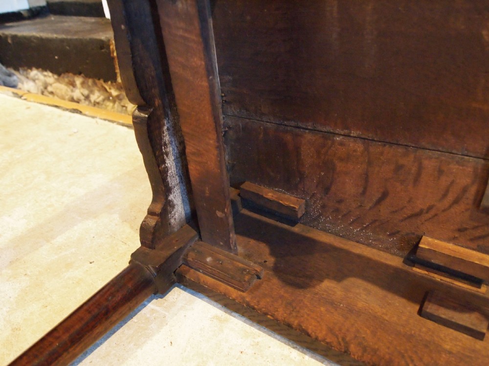 Table lowboy Superb George II Oak side hall console c1740 View XIII