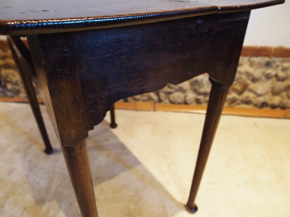 Table lowboy Superb George II Oak side hall console c1740 View XIV