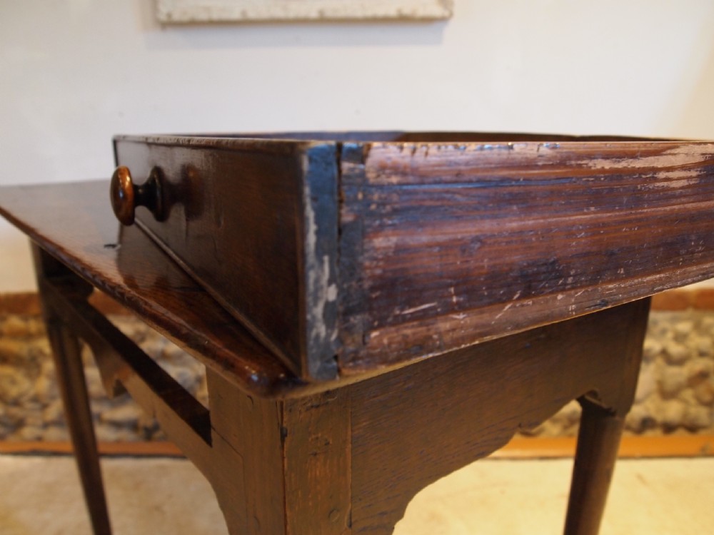 Table lowboy Superb George II Oak side hall console c1740 View XV