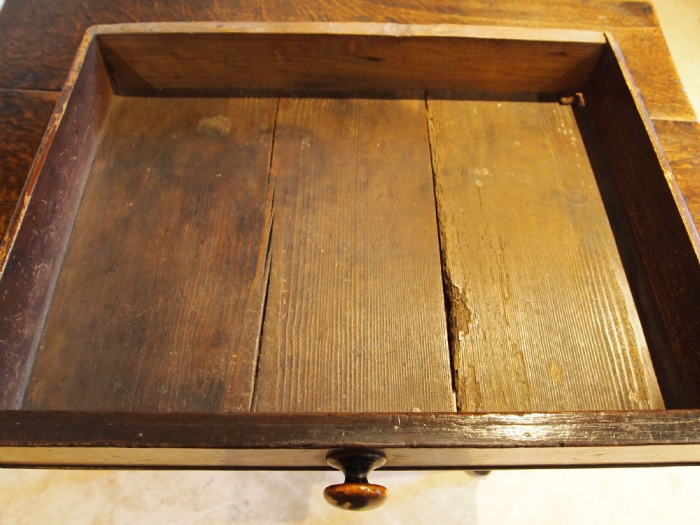 Table lowboy Superb George II Oak side hall console c1740 View XVI