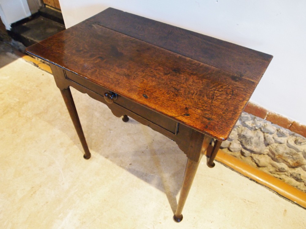 Table lowboy Superb George II Oak side hall console c1740 View XVII