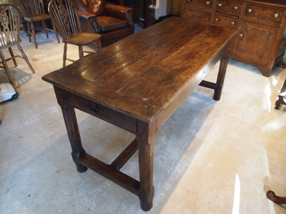 Table refectory dining farmhouse French Oak with extension c1820 View X