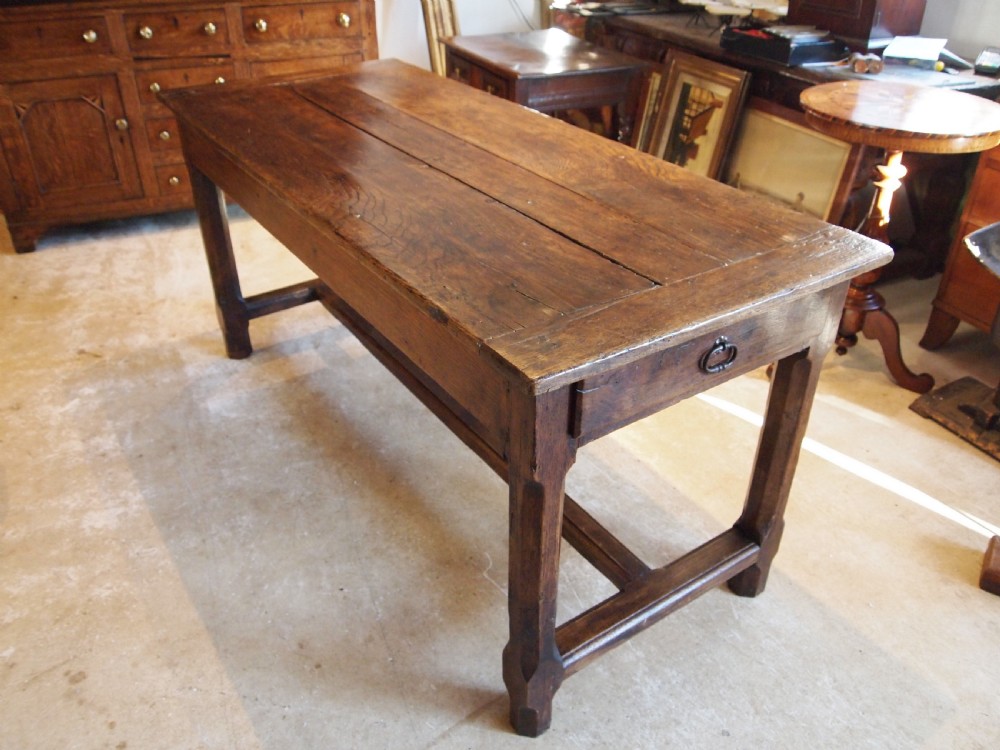 Table refectory dining farmhouse French Oak with extension c1820 View XI