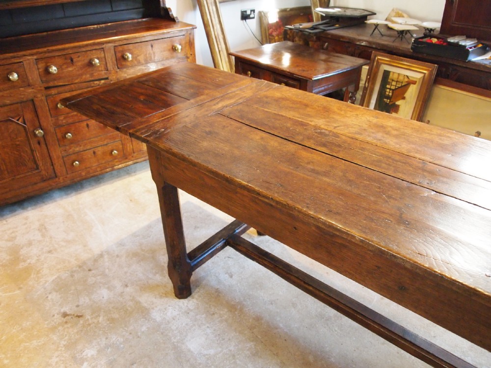 Table refectory dining farmhouse French Oak with extension c1820 View XII
