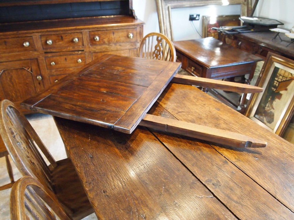 Table refectory dining farmhouse French Oak with extension c1820 View XIII