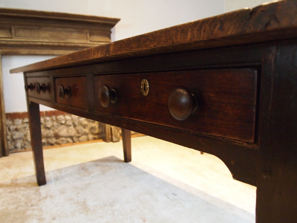 Table outstanding rare English Oak refectory dining George IV c1820 View VII