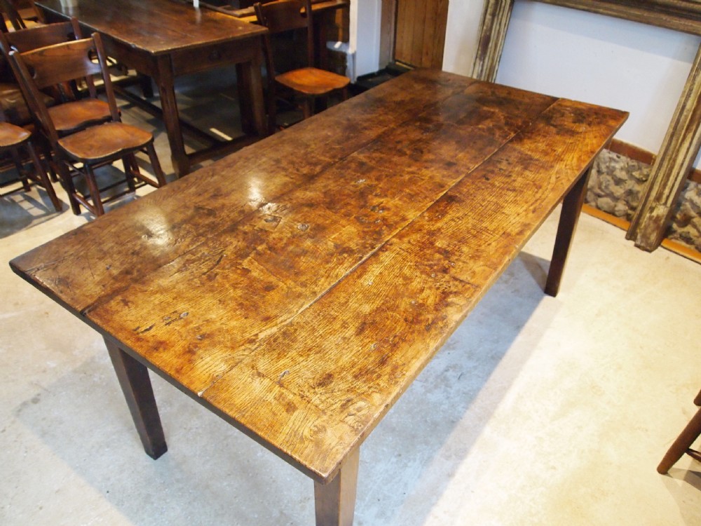 Table outstanding rare English Oak refectory dining George IV c1820 View IX