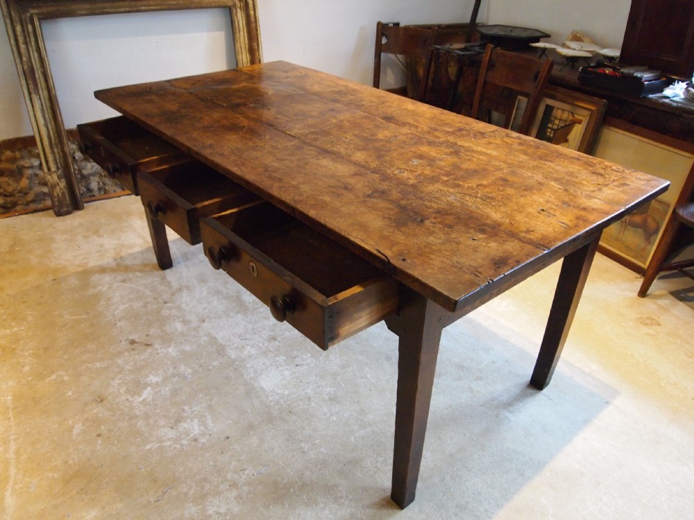 Table outstanding rare English Oak refectory dining George IV c1820 View XI